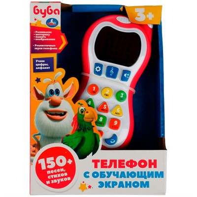 Телефон с обучающим экраном БУБА 150 песен,стихов,звуков.азбука HT1066-R2 /120/ - фото 47052886