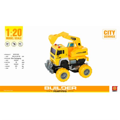 Машина на батарейках WY513C свет, звук в коробке - фото 47053171