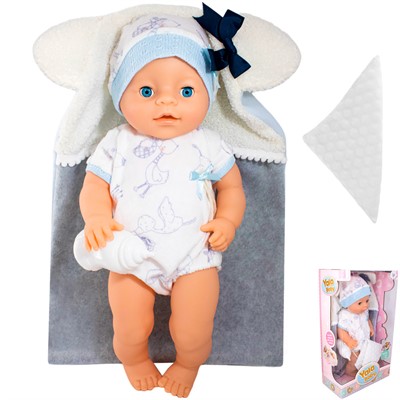 Пупс Yale Baby BL2340D-E 40 см. в одеяльце в кор. - фото 47053688