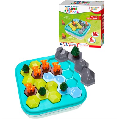 Игра Головоломка. Серия "Веселое IQ-развитие.Лесной патруль,4 уровня сложности,60 заданий И-7831 - фото 47055361