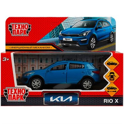 Модель XLINE-12-BU KIA RIO X длина 12 см, двери, багаж, инерц, синий Технопарк в коробке - фото 47055604