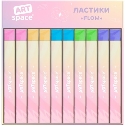Ластик ArtSpace "Flow", прямоугольный, 84*13*10мм, ПВХ 362263 - фото 47055903