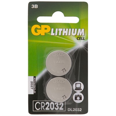 Элемент питания CR 2032 GP 2xBL 3V (100/1200) CR2032-2CR2 - фото 47057074