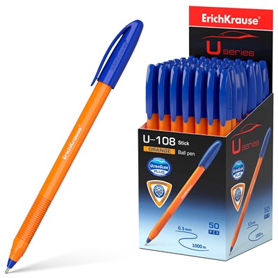 Ручка шариковая синяя U-108 Stick Orange 1.0, Ultra Glide Technology 47582 /Erich Krause/ - фото 47058582