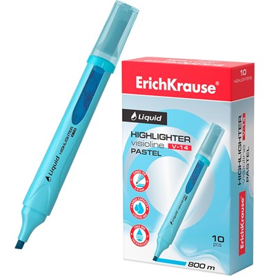Текстовыделитель голубой Liquid Visioline V-14 Pastel 56026 /Erich Krause/. - фото 47058621