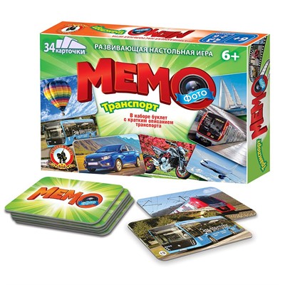 Настольная игра Фото-мемо Транспорт 34 карточки 04610 - фото 47058863