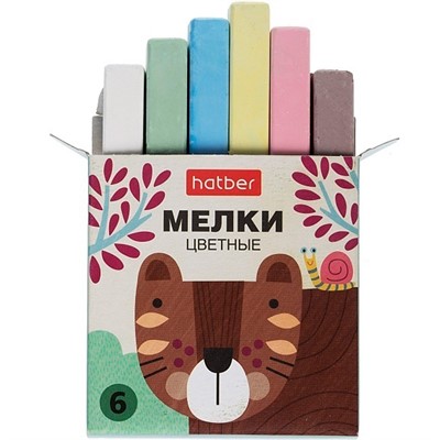 Мел цветной 6шт Нарисуй-ка!  ML_082951 Hatber - фото 47058983