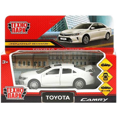 Модель CAMRY-12-WH TOYOTA CAMRY 12 см, двери, багаж, инерц. белый Технопарк в коробке - фото 47059325