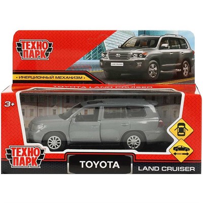 Модель CRUISER-13-GY TOYOTA LAND CRUISER 12,5 см, двери, инерц, серый Технопарк  в коробке - фото 47059367