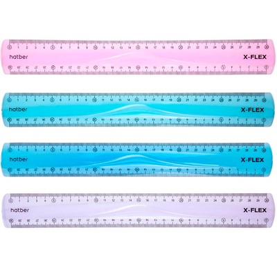 Линейка пласт. гибкая 30см X-Flex цветная-Ассорти- RL_067321 Hatber. - фото 47059514