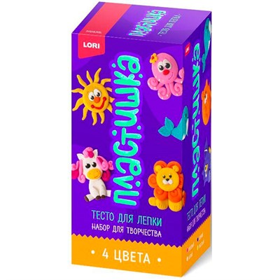 Набор для творчества Тесто для лепки 4цв по 50 г Тдл-074 Lori - фото 47059877