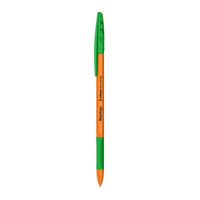 Ручка шариковая зеленая 0,7мм Berlingo "Tribase grip orange" 355443 - фото 47061595
