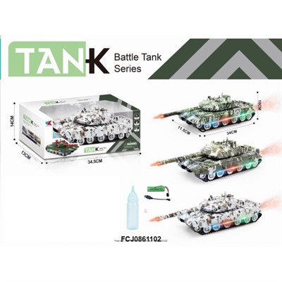 Танк на батарейках 9902-1AD с дымом в кор. - фото 47062478