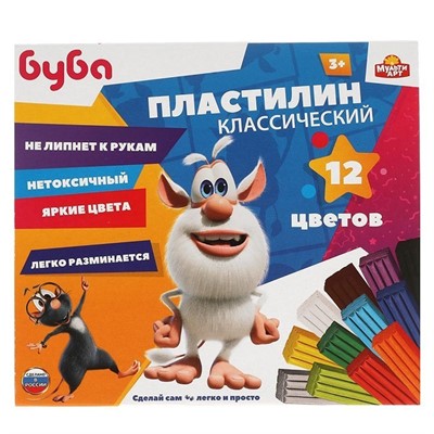 Пластилин 12цв Буба MCL-55185-12-180-BB - фото 47065135