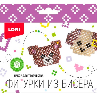 Набор для творчества Фигурки из бисера.Медвежонок, щенок Бис-101 Lori. - фото 47065645