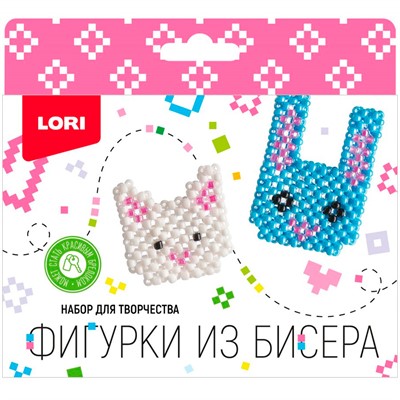 Набор для творчества Фигурки из бисера.Котенок, зайчонок Бис-102 Lori. - фото 47065657
