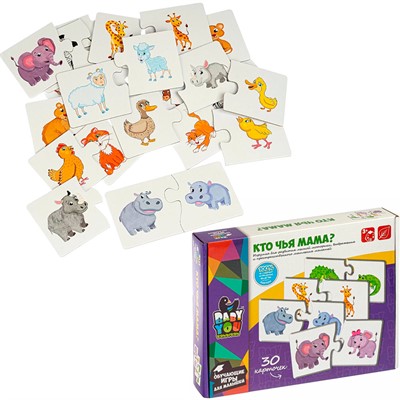 Игра обучающающая Кто чья мама? ВВ4828 - фото 47066402