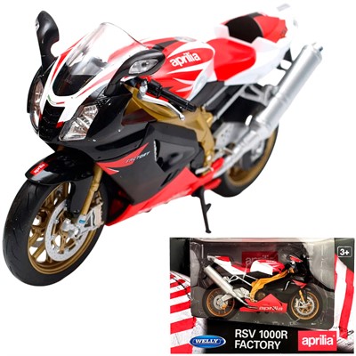 Модель 1:10 Мотоцикл Aprilia RSV 1000 R Factory, красный 62808F-W - фото 47066444
