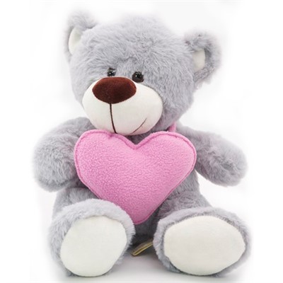 Мягкая игрушка Медведь Дюкан с розовым сердцем  26/36 см 0640928 - фото 47067082