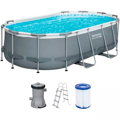 Бассейн каркасный овал  56620 Oval Pool Set 427*250*100см - фото 47071482