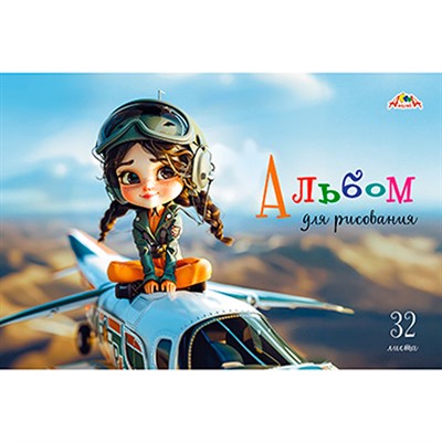 Альбом для рисования 32 л. Девочка пилот С0226-65 - фото 47072430