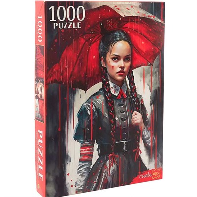 Пазл 1000 Девушка с красным зонтиком П1000-0506 - фото 47072902