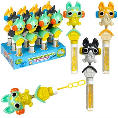 Мыльные пузыри Т25946 Мы-шарики! с игрушкой качалка Собака 40 мл 1toy - фото 47074057