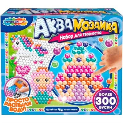 Набор для творчества Аквамозаика 300 бусин Замок МУЛЬТИ АРТ AB300-ZAM - фото 47074306