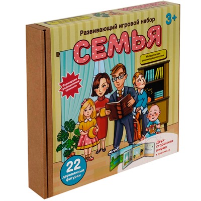 Деревянный Игровой набор Семья с ширмой 8854 - фото 47077084