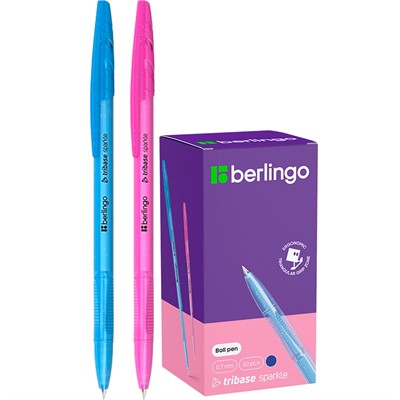 Ручка шариковая синяя 0,7мм Tribase Sparkle CBp_70962 Berlingo - фото 47081576