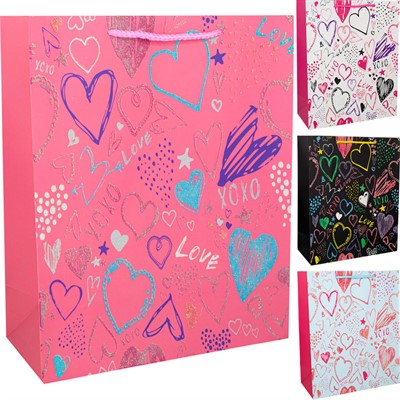 Пакет 18х23х10см сердца Love 141V-924 - фото 47084986