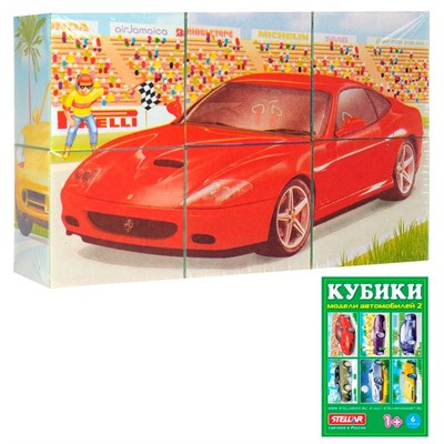 Кубики в картинках 6шт Модели автомобилей-2 00821 /32/ - фото 47086696
