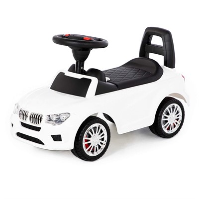 Каталка автомобиль SuperCar №5 со звуковым сигналом белая 84538 П-Е /1/ - фото 47086828