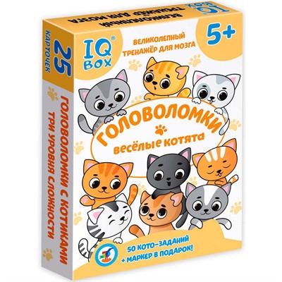 Игра IQ Box. Головоломки. Весёлые котята 4518 - фото 47087370