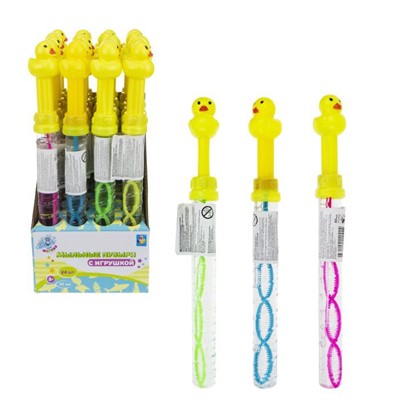 Мыльные пузыри Т17223 Мы-шарики! Колба с игрушкой уточка 50 мл 1toy - фото 47087478