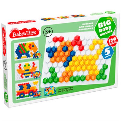 Набор Для Творчества Мозаика шестигранная d25/5 цв 120 эл Baby Toys 05023 - фото 47088765
