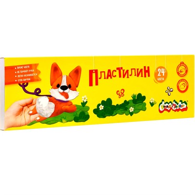 Пластилин 24 цв. Каляка-маляка со стеком 360г. ПКМ24-К - фото 47089002