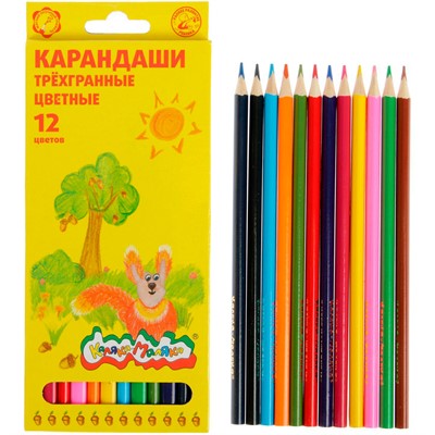 Карандаши цветные 12 цв. Каляка-маляка трехгранные КТКМ12 - фото 47089229