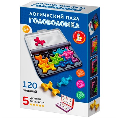 Игра головоломка Логический пазл фигурная 8 эл Учись играя 70057 - фото 47090278