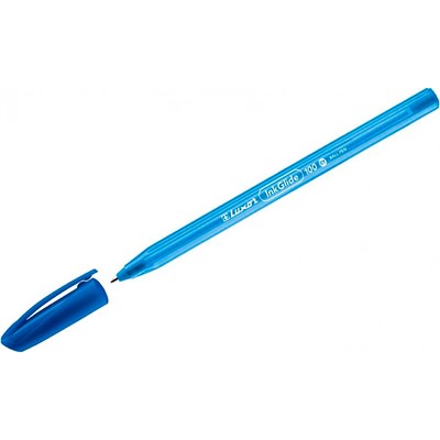 Ручка шариковая Luxor InkGlide 100 Icy синяя 0,7мм трехгранная 16702/12 Bx 286863 - фото 47090707