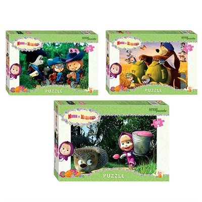 Пазл 120 Маша и Медведь - 2 75160 Степ /32/ - фото 47091067