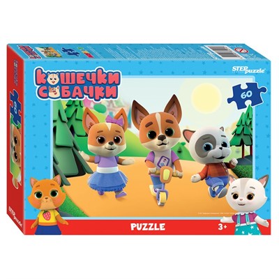 Пазл 60 Кошечки и собачки 81214 Степ /48/ - фото 47091127