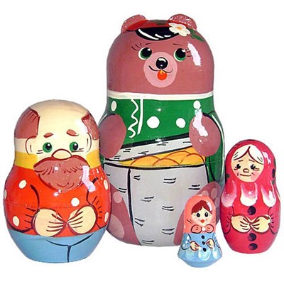 Деревянная матрешка Маша и Медведь 4 шт. Р-45/745 - фото 47092049