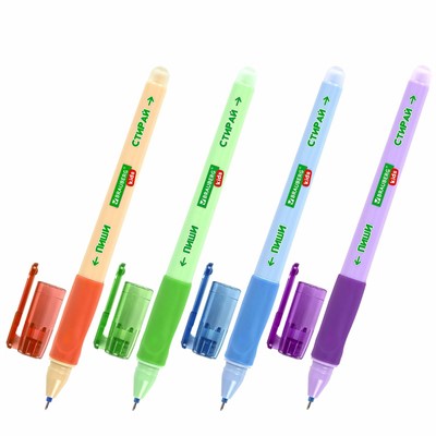 Ручка стираемая гелевая синяя с грипом BRAUBERG KIDS RESTART COLOR  линия 0,35мм, 144097 - фото 47093324
