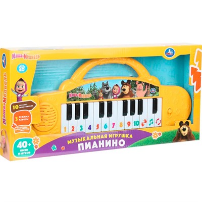 Пианино Маша и Медведь 40 песен, стихов и звуков Умка HT456-R5 - фото 48426975