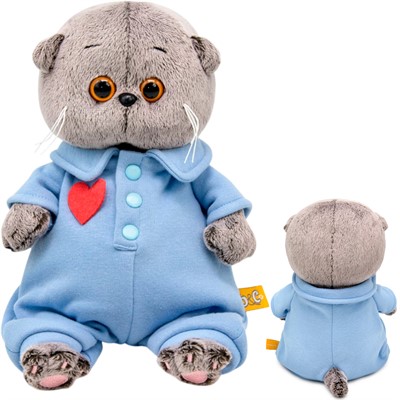 Басик BABY в голубом комбинезоне с сердечком BB-155 - фото 48546533