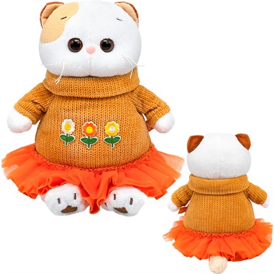 Ли-Ли Кошечка в трикотажном платье с оборкой LK27-170 - фото 48902330