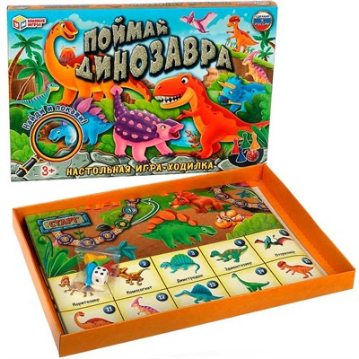 Игра Умка Поймай динозавра.Ходилка 4650250551249 /20/ - фото 49493458
