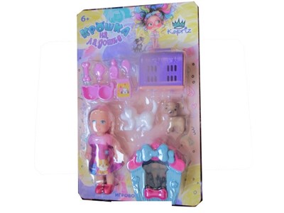 Кукла малышка Miss Kapriz MKLY675-D с питомцем и аксесс. на блист. - фото 49493777