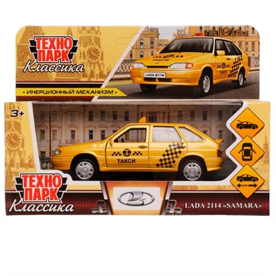 Модель 2114-12TAX-YE LADA -2114 "SAMARA" ТАКСИ Технопарк  в коробке - фото 49550917